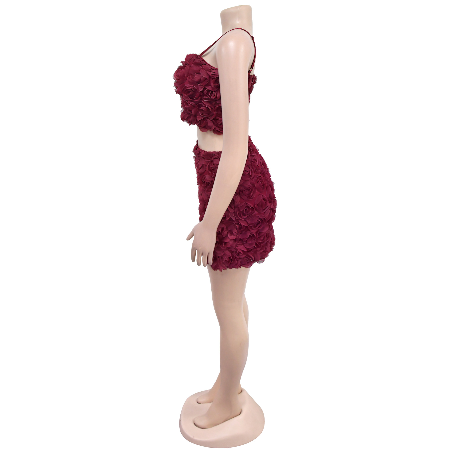 Women strapless sexy top and skirt two pieces set