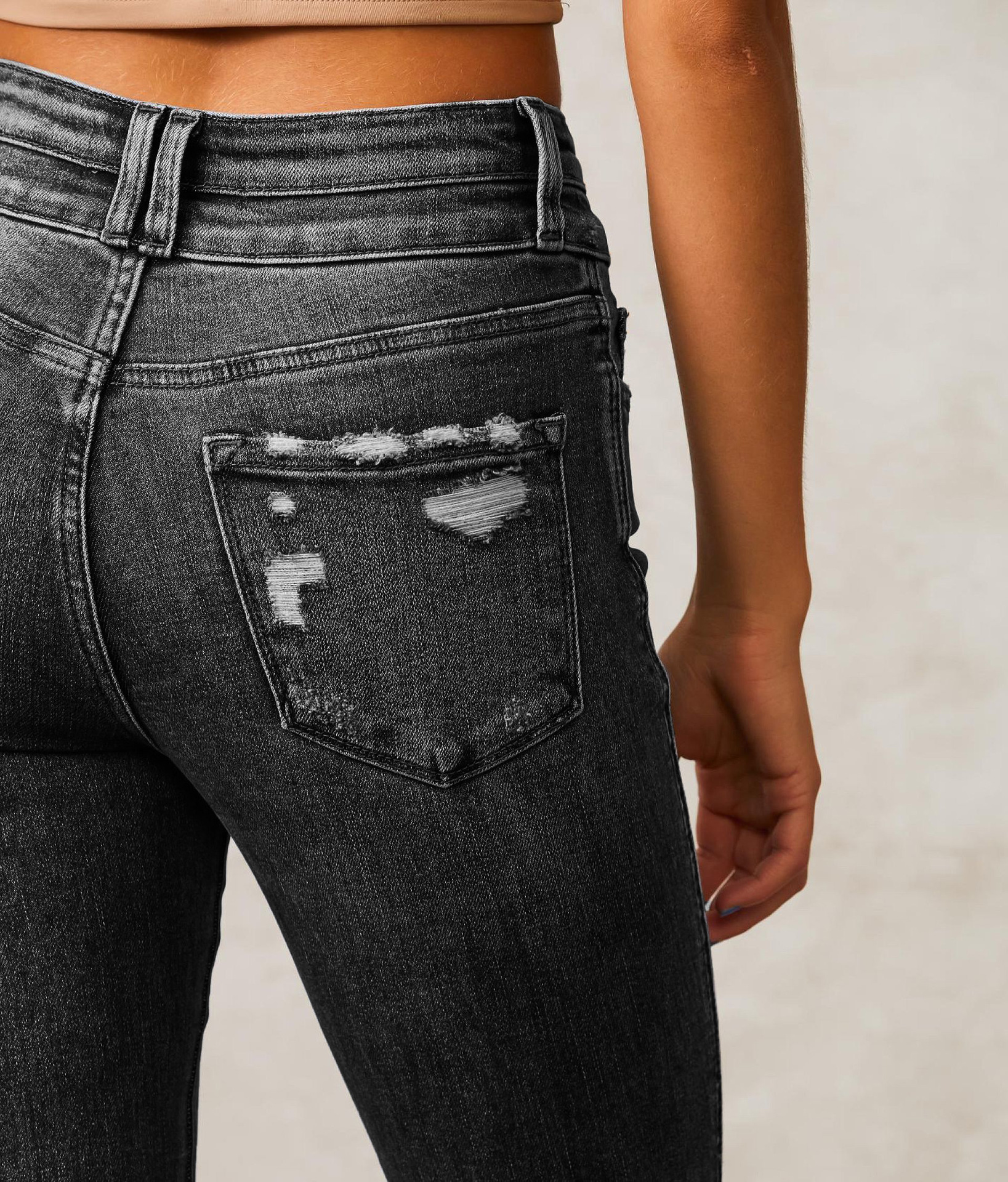 Spring Washed Ripped Denim Pants