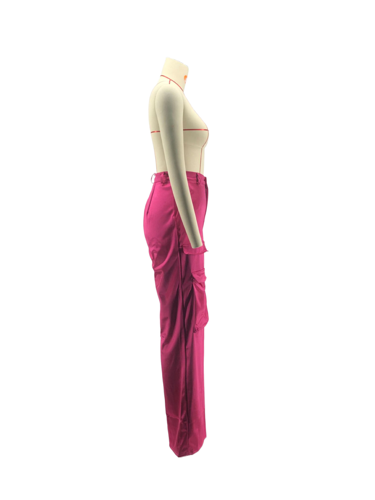 Women Casual Zipper Solid Pocket Zipper Trousers