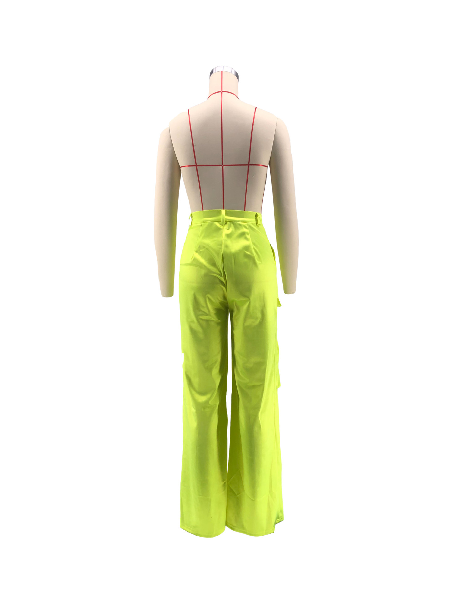 Women Casual Zipper Solid Pocket Zipper Trousers